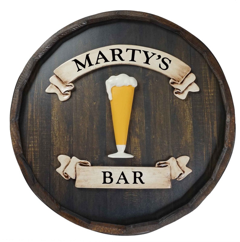 Personalized Beer Glass Quarter Barrel Sign Etsy UK