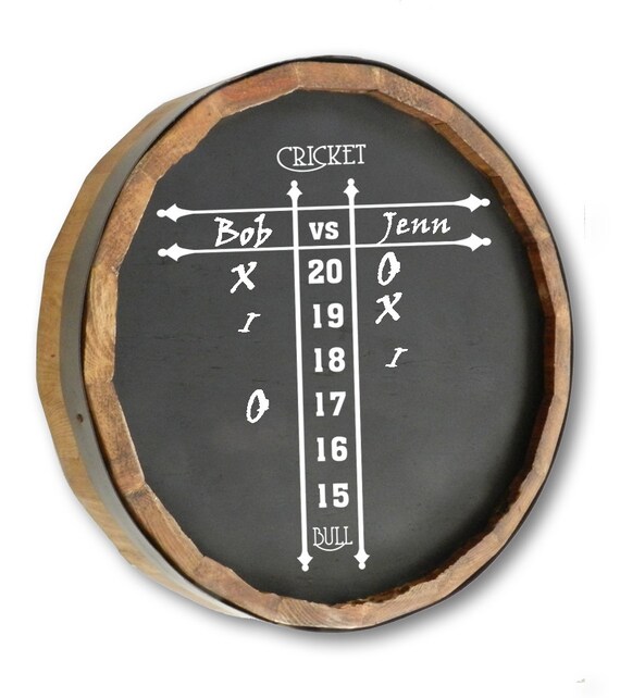 Cricket Quarter Barrel Chalkboard Score Sign Etsy