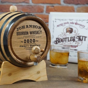 Bourbon Whiskey Bootleg Kit, Personalized, Make and Age Your Own Spirits, American Oak Barrel, 1-5 Liters image 8