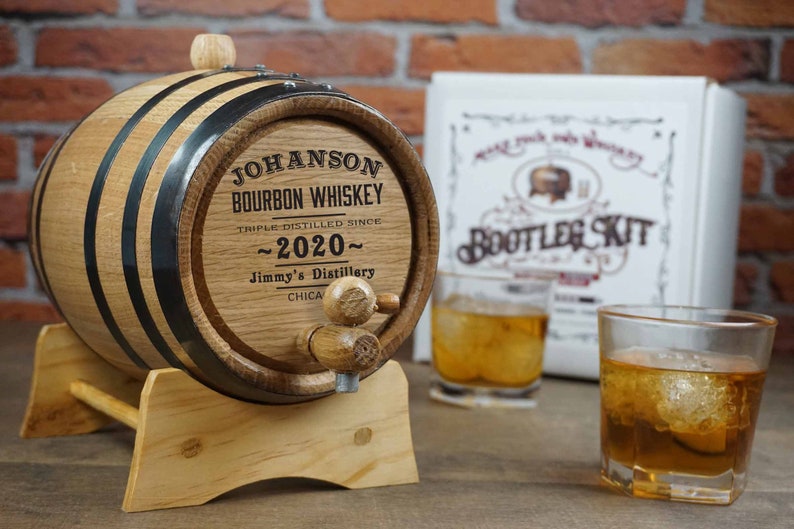 Bourbon Whiskey Bootleg Kit, Personalized, Make and Age Your Own Spirits, American Oak Barrel, 1-5 Liters image 8