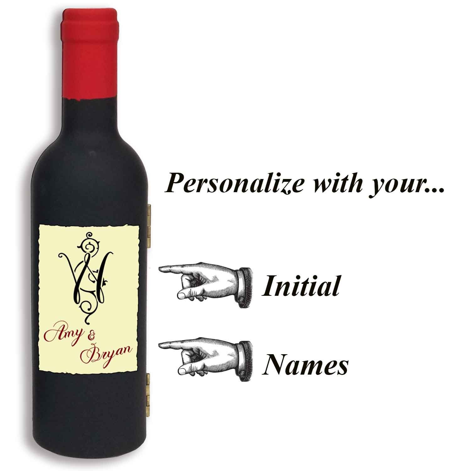 Personalized Names Wine Bottle Gift Set 591 Etsy