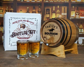 Bourbon Bootleg Kit, Personalized, Make and Age Your Own Spirits, American Oak Barrel, 1-5 Liters