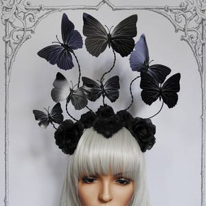 Nocturnal Butterfly Headpiece Goth, Burlesque, Roses image 1