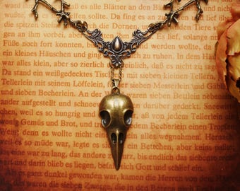 Raven skull Necklace