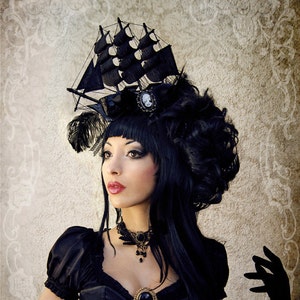 Schiffs-Headdress Barock,Gothic,Fascinator, Marie Antoinette Bild 1