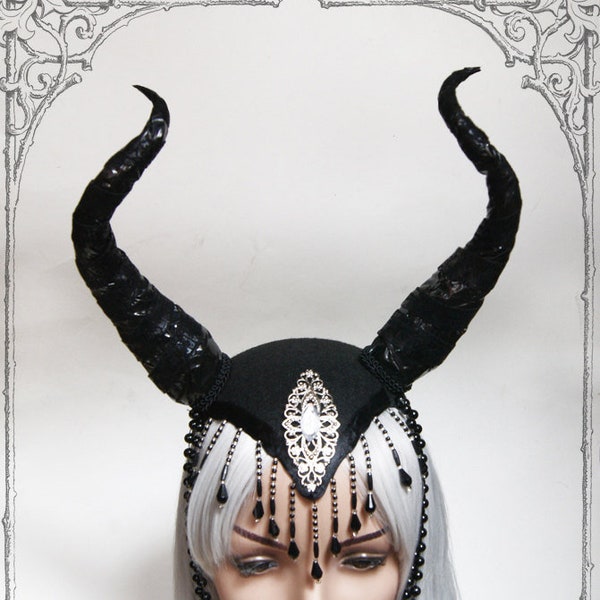 Witch Queen Headdress ( Horns , Devil,  Goth , Fantasy )