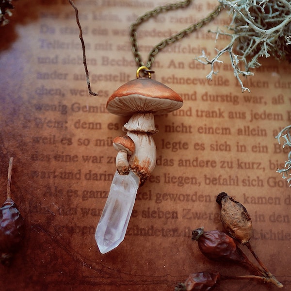 Necklace "Crystal Mushroom"