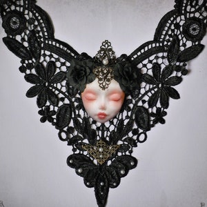 Necklace &quot;Mircalla&quot; (Collier, Lace, Goth, Black )