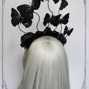 Nocturnal Butterfly Headpiece Goth, Burlesque, Roses image 5