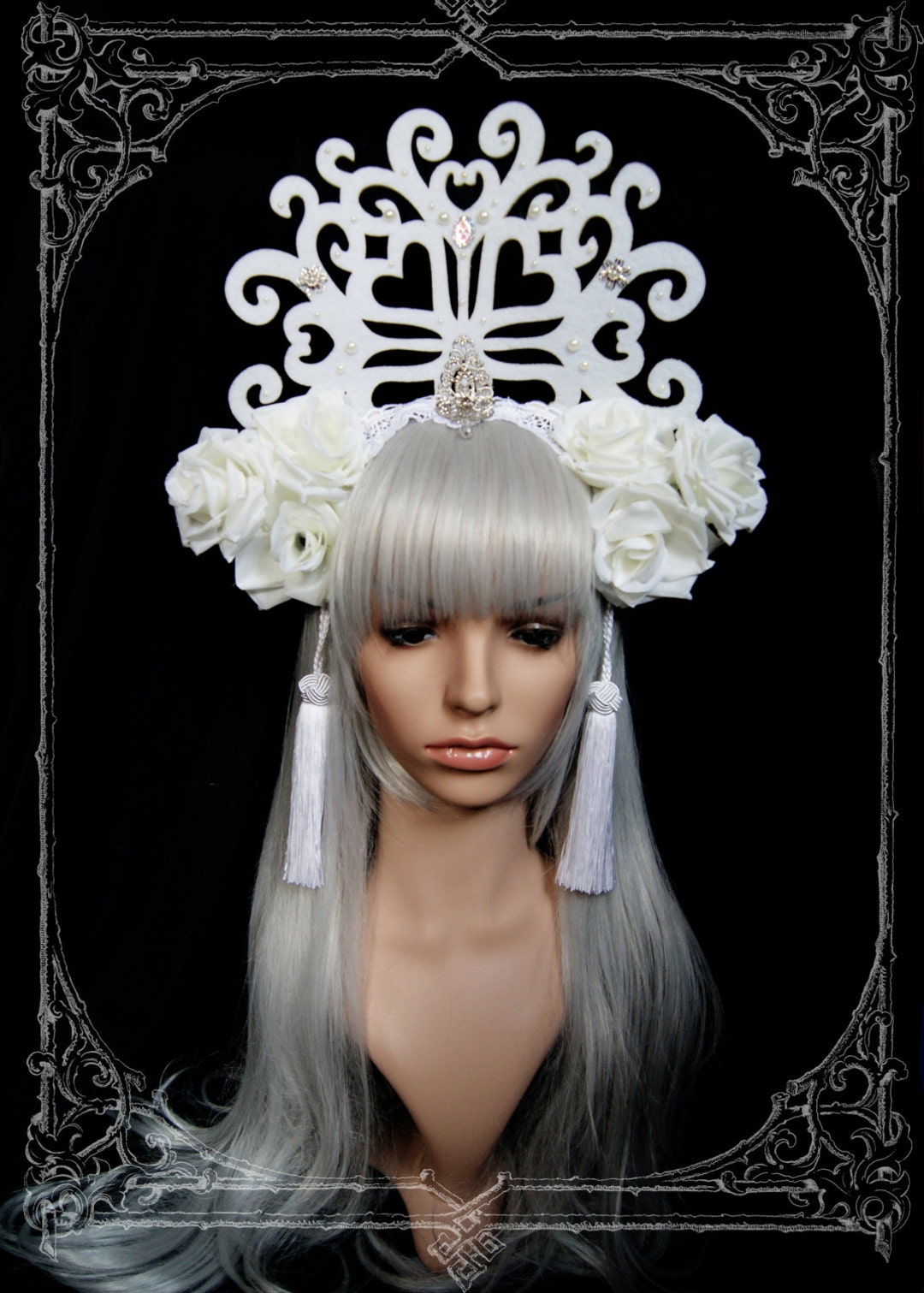 Snow Queen Headdress Fascinator, Wedding, Bride, White Etsy