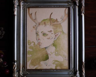 Pintura original "Retrato de hada 1" (acuarela)