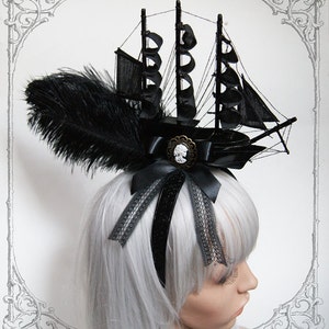 Schiffs-Headdress Barock,Gothic,Fascinator, Marie Antoinette Bild 3