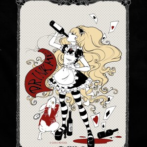 Tote bag Drinke Me Alice in Wonderland, white rabbit, gothic lolita image 2