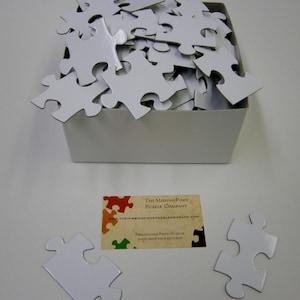 White Blank Puzzle Pieces for a Unique Wedding Guest Book.  Your choice of piece count.