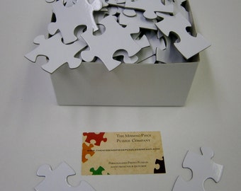 White Blank Puzzle Pieces for a Unique Wedding Guest Book.  Your choice of piece count.
