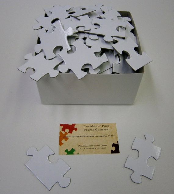 White Blank Puzzle Pieces for a Unique Wedding Guest Book.  Your choice of piece count.