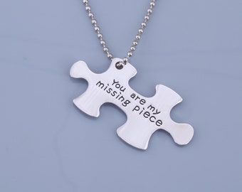 You Are My Missing Piece Necklace or Key chain.  Perfect couples gift for your missing piece.