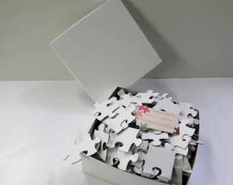 Gran boda Guest Lista de invitados Libro de invitados Puzzle 150 piezas grandes.  Libro de visitas único, piezas de rompecabezas en blanco blanco. Libro de inicio de sesión alternativo