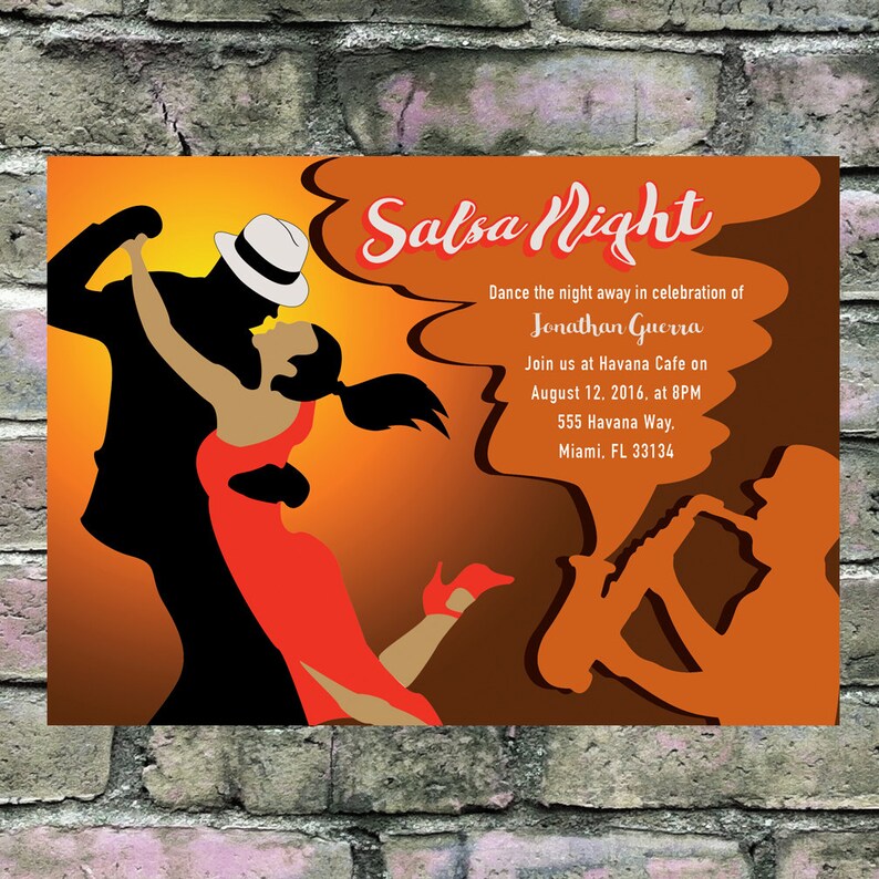 Cuban Theme Havana Nights Salsa Night Invitation 5 X 7 On Etsy