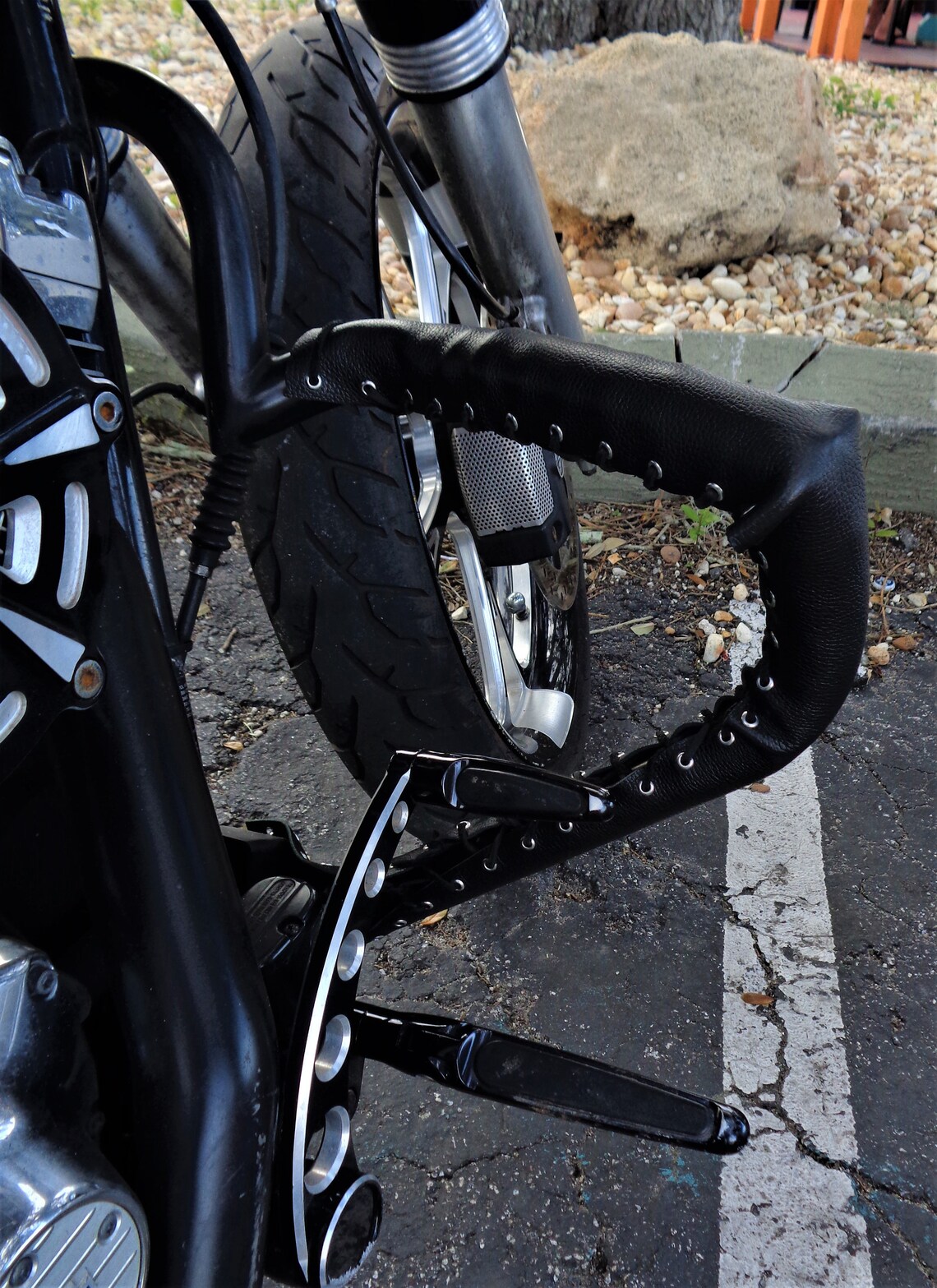 Motorcycle Crash Bar Leather laced covers handcrafted made & Etsy