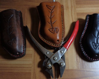 Fishing pliers sheath for 6 1/2" manley  pliers leather stainless steel parts handcrafted U.S.A.