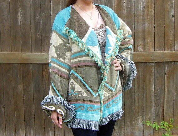 Pattern: Turn A Woven Throw Blanket Into a Coat - Etsy