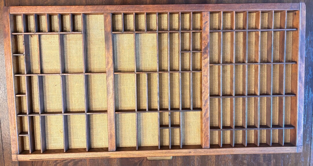Antique Hamilton Typeset Printer Drawer 32" X 17” Wooden Letterpress ...