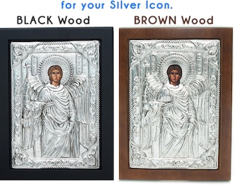 Archangel Michael Icon Silver Art Wall Plaque | God's Warrior & Guardian Angel Home Altar | Christian Gift for Wedding Baptism or Graduation