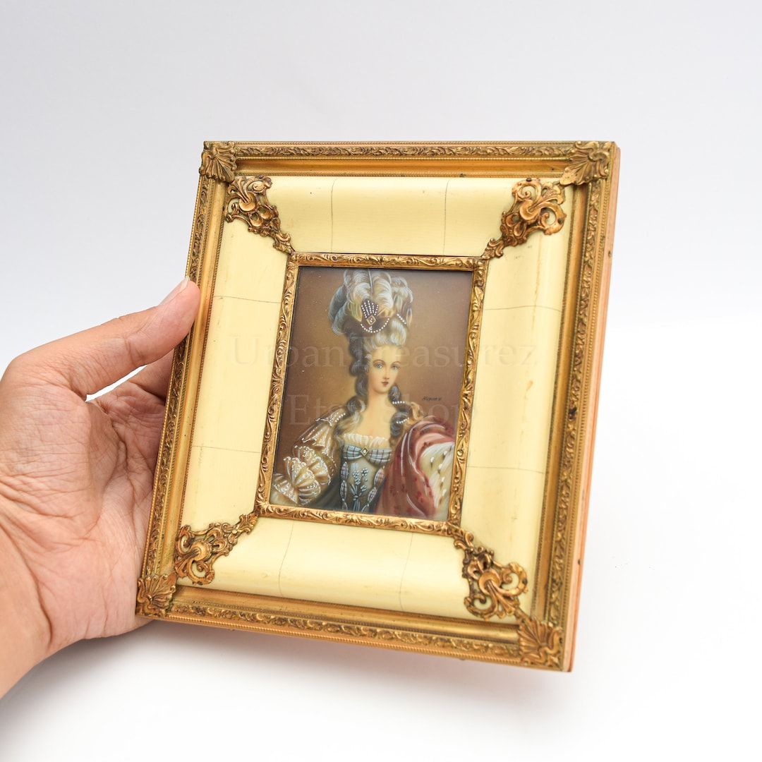 Peinture Miniature Originale – Emma Eleonora Kendrick – Portrait De Dame Classique – Avant 1900