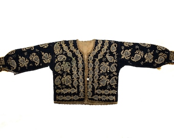 Antique Greek Ottoman Traditional Vest Jacket Cepken - Gold Embroidery Wire on Velvet 19th c. - Embroidery Costume from Greece