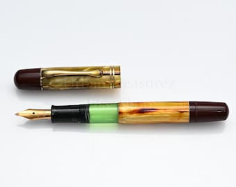 Pelikan 101N Füllfederhalter • Tortoise & Braun - Feder 14k • Antiker Pre-1940 schreibender Sammler-Füller