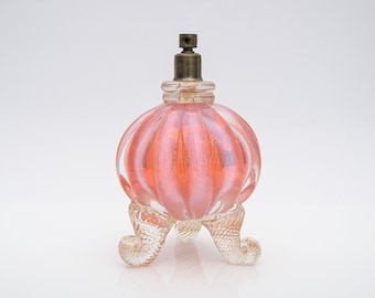 Barovier Toso Art Glass Murano · Pink Perfume Bottle Atomizer 50s · Collectible Vanity Bottle · True Vintage Mid Century Vitrine Glass Decor