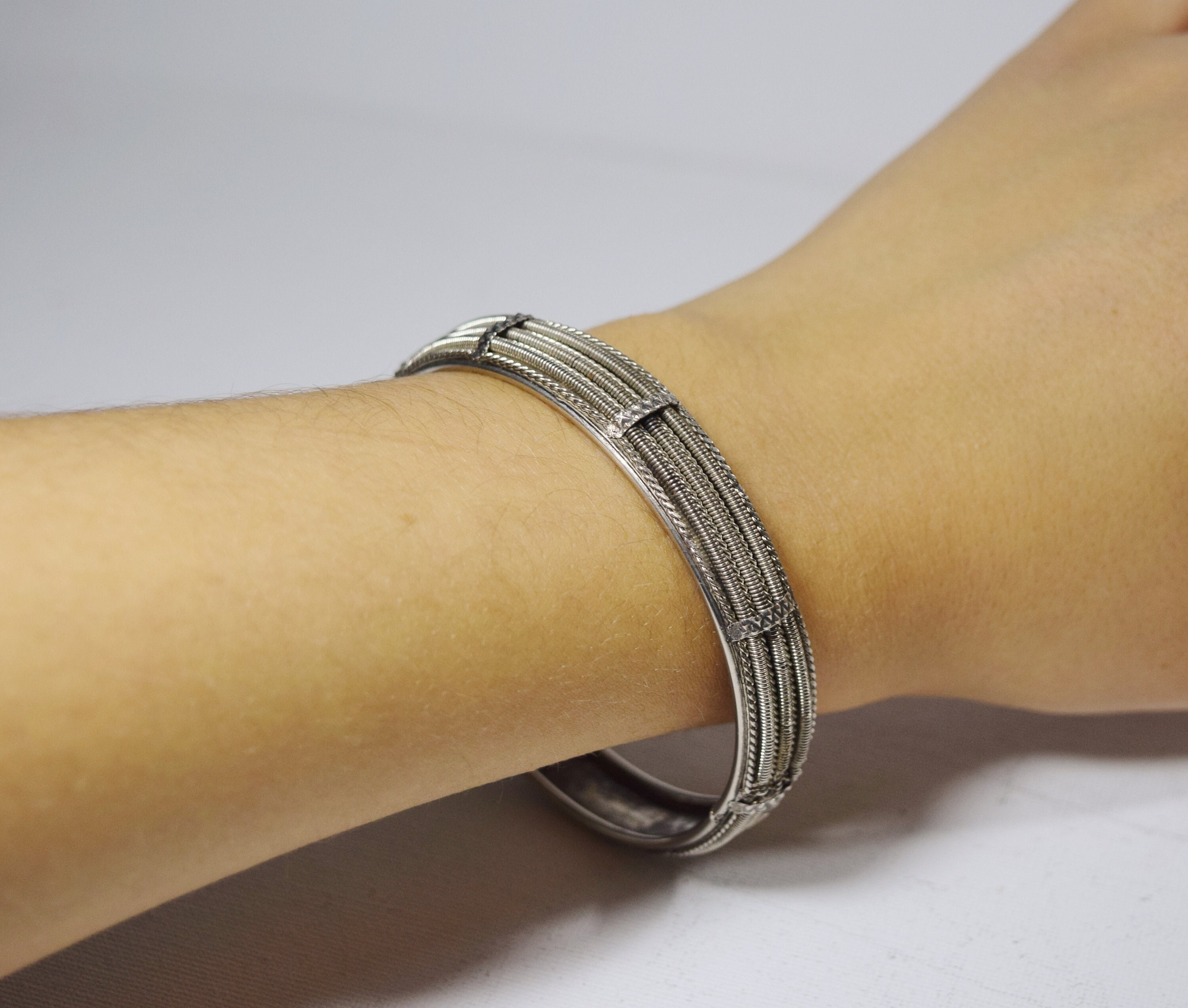 Tribal Wire Silver Bangle, Vintage Bracelet, Thin Rope Bangle, Three Rope Bracelet, Statement Knit Bangle, Filigree Bracelet, Tribe Jewelry - Etsy Tribal Wire Silver Bangle, Vintage Bracelet, Thin Rope Bangle, Three Rope Bracelet, Statement Knit Bangle, Filigree Bracelet, Tribe Jewelry - Etsy