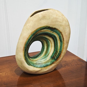 Mid Century Ceramic Artwork Vase, Nikos Dazelidis Modern Greek Art, Futuristic Decor, Modernist Home Design, Abstract Sculptural Vase Statue