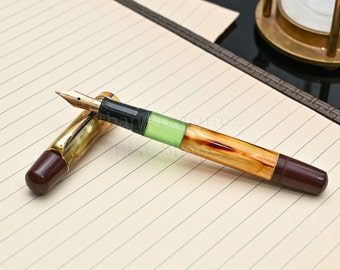 Pelikan 101N Fountain Pen • Tortoise Brown Nib 14k • Antique