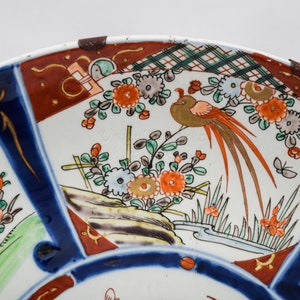 18" Asian Wall Decor Porcelain Plate • IMARI Early 20th C. Oriental Art Interior Design • Hand Painted Ceramic from Japan Antique Charger image 5