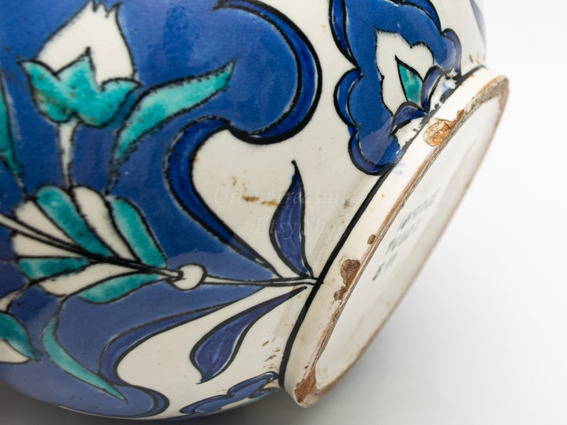 Blue Iznik Vase IKAROS Rhodes Island Greek Pottery Hand Etsy