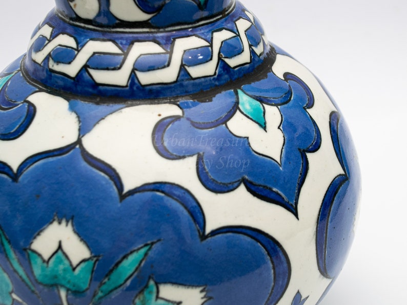 Blue Iznik Vase IKAROS Rhodes Island Greek Pottery Hand Etsy