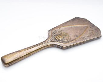 WMF Hand Mirror • Antique Art Nouveau Silver Plate Mirror • Flower Jugendstil / Secessionist Design • Vanity Desk Mirror / Boudoir Mirror