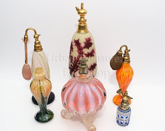 Art Glass Perfume Bottles 1900-1970, Barovier Toso, Loetz Richard Cameo, Bohemian Glass Makers, Vintage Hand Blown Glass Art Collector LOT