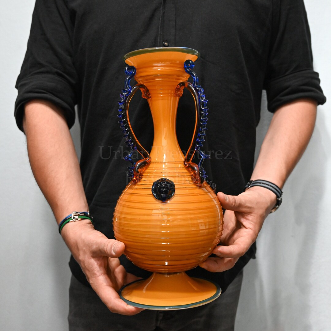 Murano Amphora Vase Art Glass, Vintage Collector Estate, Hand