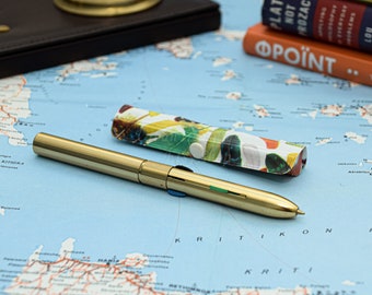 Vintage West Germany IGO Multi Color Pen, Gold Tone Pocket Writing Mini Pen, DBGM West Germany, Travel Writing Pen, Novelty Mid Century Pen