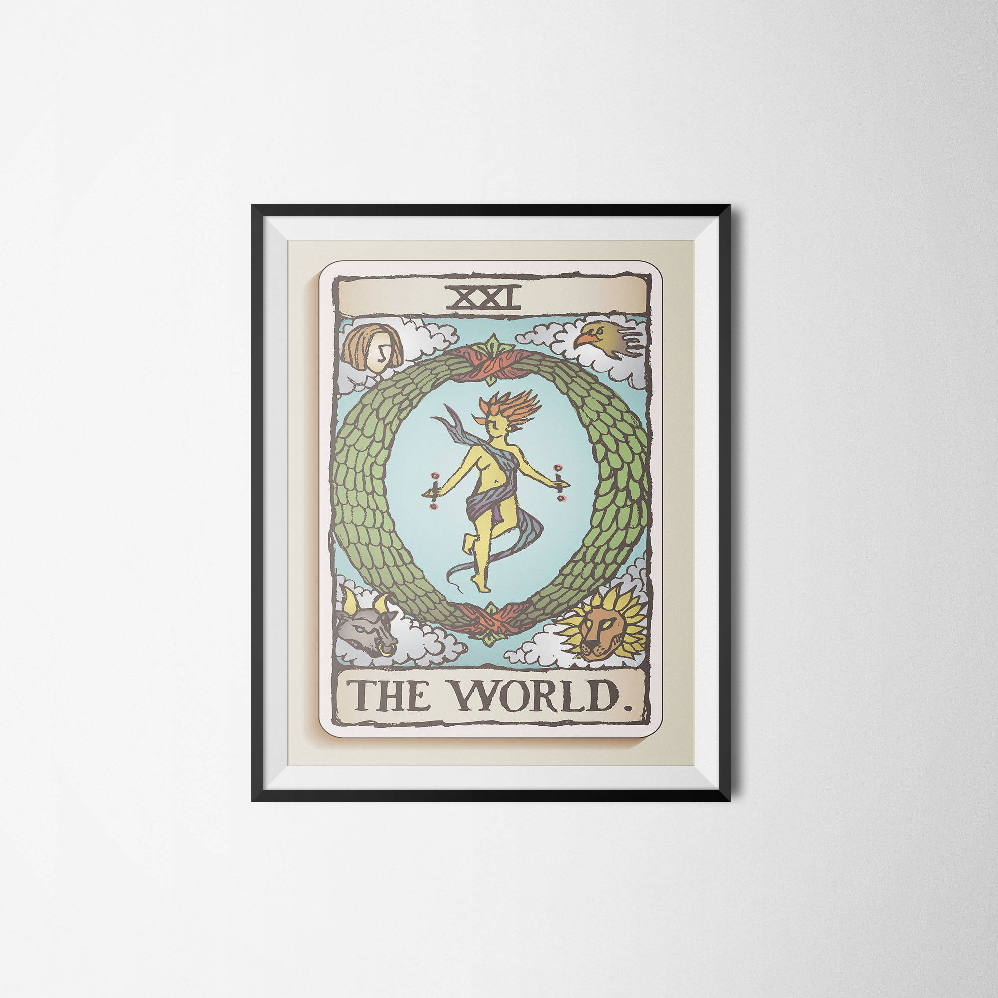 Tarot carte affiche le monde carte Tarot tirage Tarot Etsy