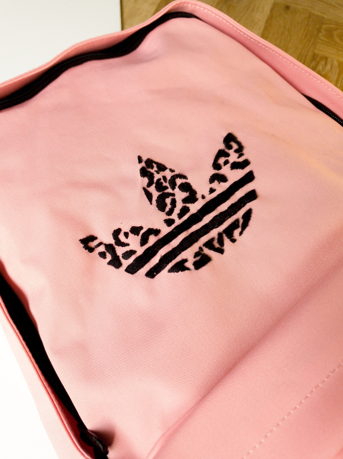 ADIDAS Embroidered Backpack Leopard Print Logo Adidas Logo Etsy