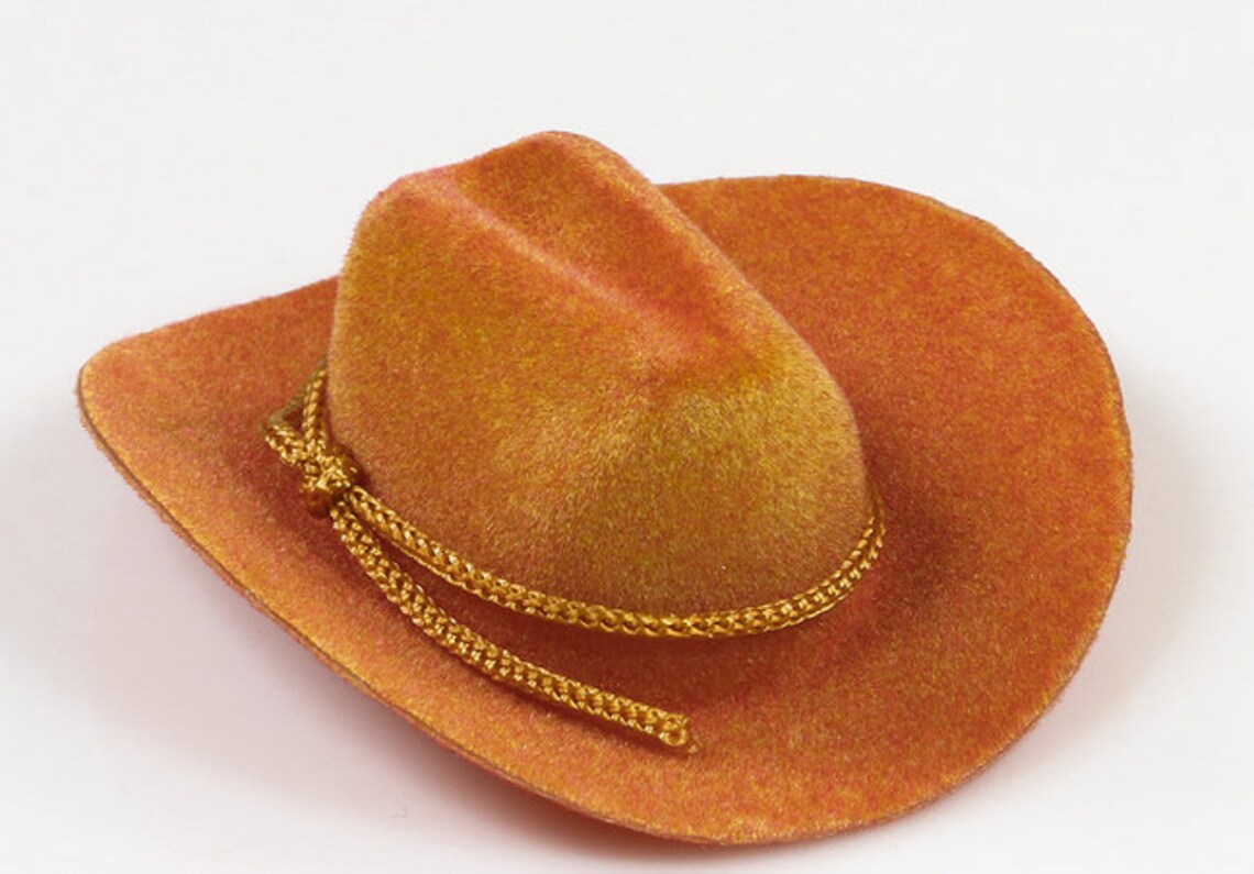 4 Burnt Orange Cowboy Hat Pack 12 flocked Plastic Etsy
