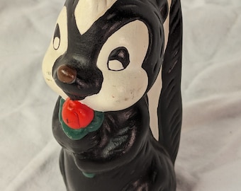 1973 Ceramic Skunk with Rose Painted Mold possibly Flower from Bambi