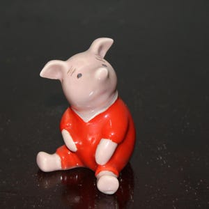 Vintage Piglet Ceramic Pig Figurine Collectible Possibly Walt Disney Beswick of England Marked DC
