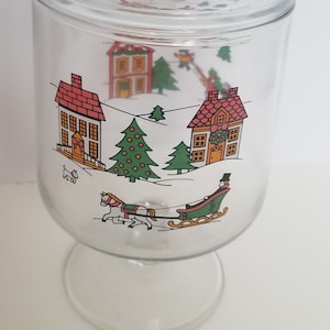 Carlton Glass Christmas Footed Candy Dish Mint