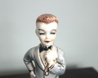 Vintage Holland Mold Figurine: Stylish Young Man in Tuxedo