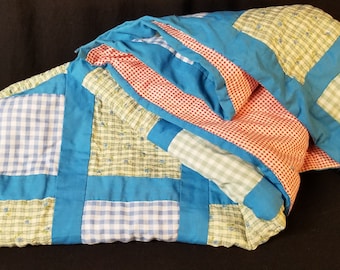 Cozy Vintage Baby/Childs Handsewn Patchwork Quilt